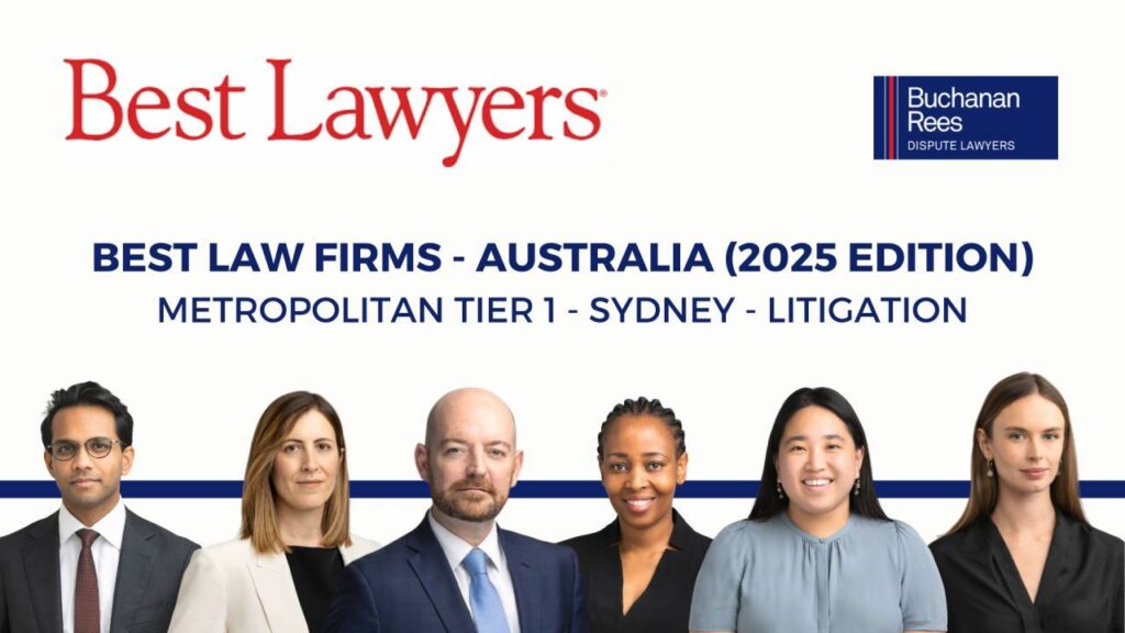 Buchanan Rees Dispute Lawyers recognised in Best Law Firms as Tier 1 for Litigation