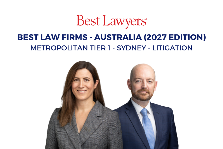 Buchanan Rees Dispute Lawyers recognised as a Tier 1 Litigation Firm in Metropolitan Sydney in the 2027 Best Law Firms Australia rankings.