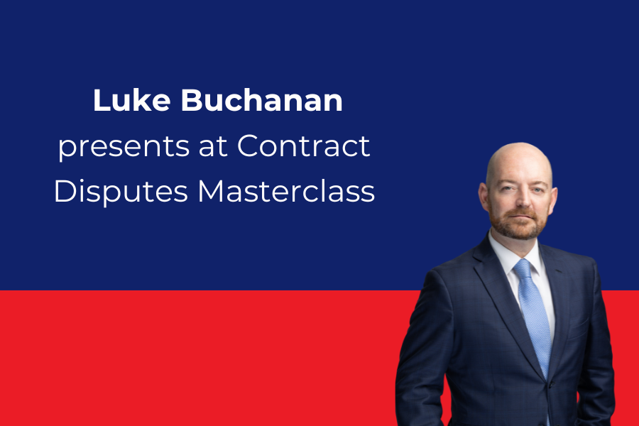 Luke Buchanan presenting at Legalwise Contract Disputes Masterclass on limitation of liability and indemnity clauses