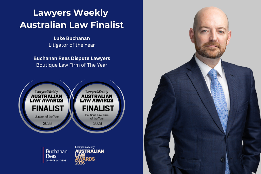 Buchanan Rees Dispute Lawyers and Luke Buchanan named finalists in the 2026 Australian Law Awards